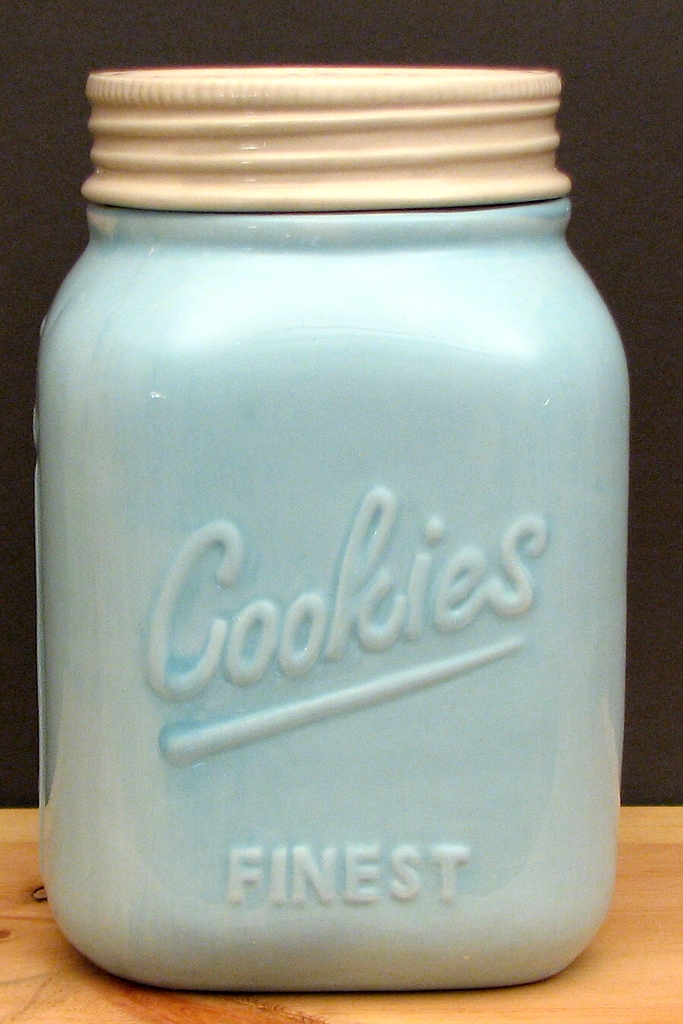 Ceramic Blue Mason Jar Cookie Jar Wholesale Drop Ship